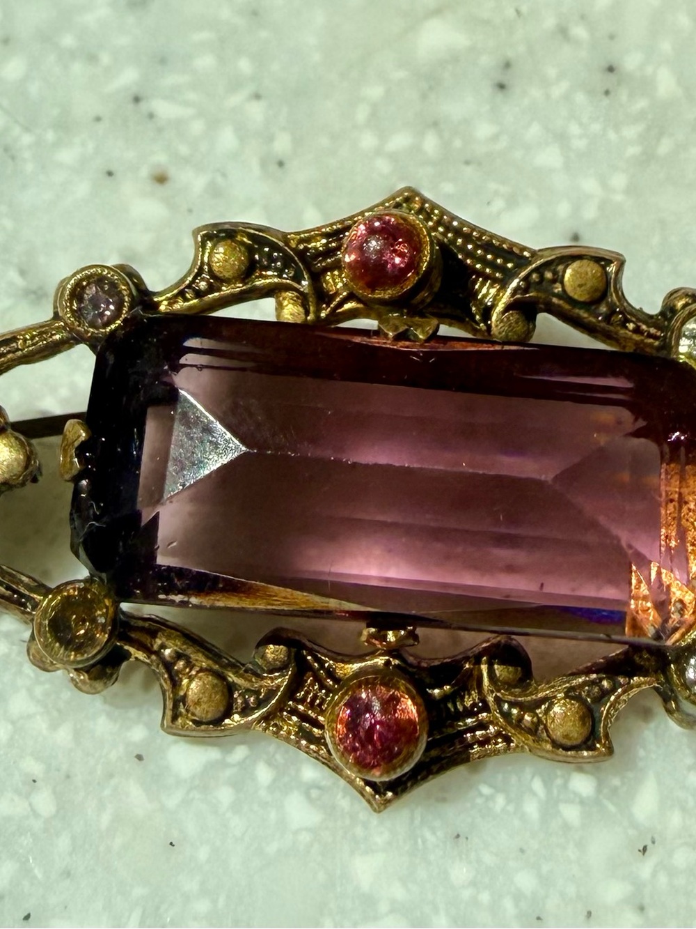 Antique Gilt Brooch - Picture 6 of 8